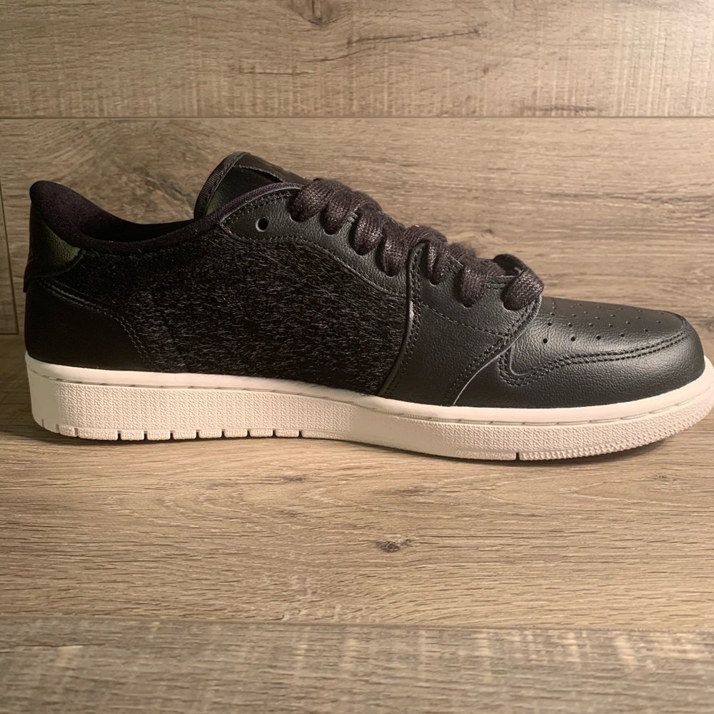 Womens Air Jordan 1 Retro Low NS Black Pony Hair